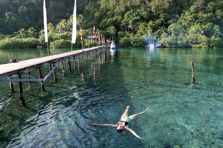 Bucket List: Annette White swimming at the Raja Ampat Dive Lodge