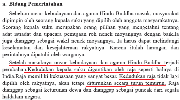 Berikut merupakan pengaruh agama dan kebudayaan hindu budha bagi masyarakat indonesia kecuali