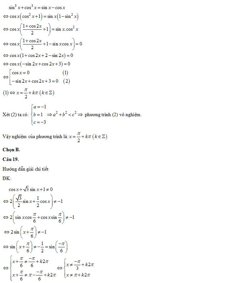Phương trình a sinx + b cosx = c có nghiệm nếu và chỉ khi