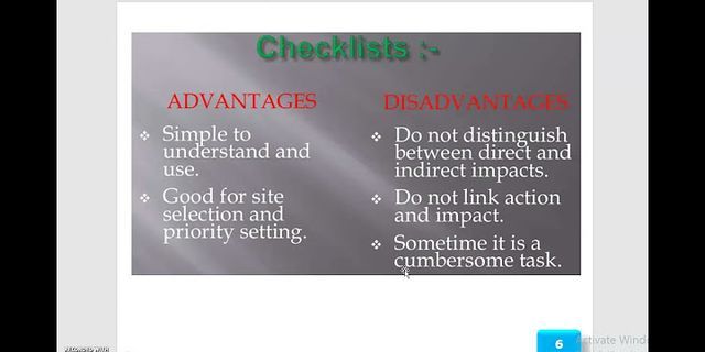 Advantages of checklist method in EIA