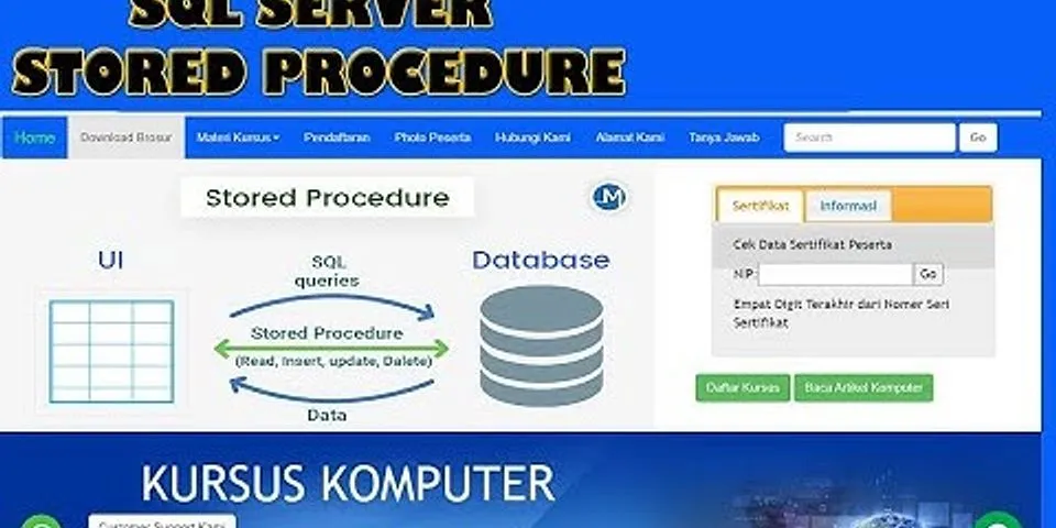Apa fungsi dari stored procedure sql server