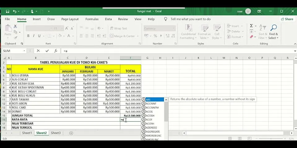 Apa Fungsi dari SUM, Average, MAX dan MIN dalam Microsoft Excel
