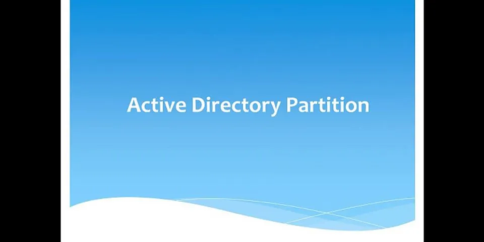Apa fungsi partisi active directory