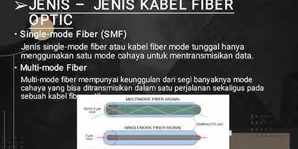 Apa itu kabel fiber optic single mode dan jelaskan