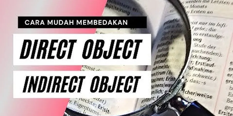 Apa itu yang dimaksud direct object