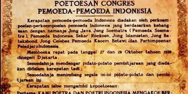 Top 9 apa makna bunyi sumpah pemuda yang pertama kami putra dan putri indonesia mengaku bertumpah darah yang satu tanah air indonesia? 2022