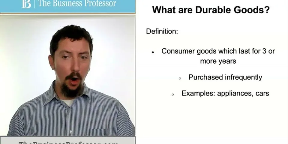 Apa maksud dari durable goods