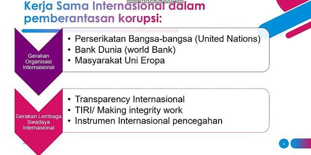 Apa sajakah gerakan internasional Kerjasama internasional Instrumen Internasional Pencegahan korupsi?