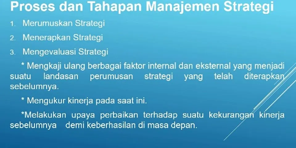 Apa tujuan dari manajemen strategik