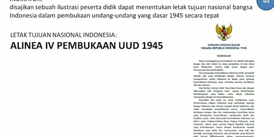 Apa tujuan negara yang tercantum pada UUD Negara Republik Indonesia Tahun 1945?