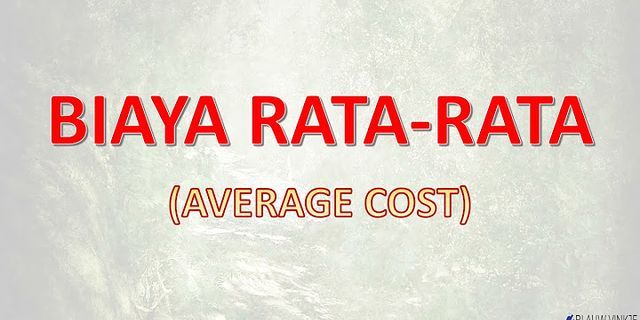Apa yang dimaksud average cost