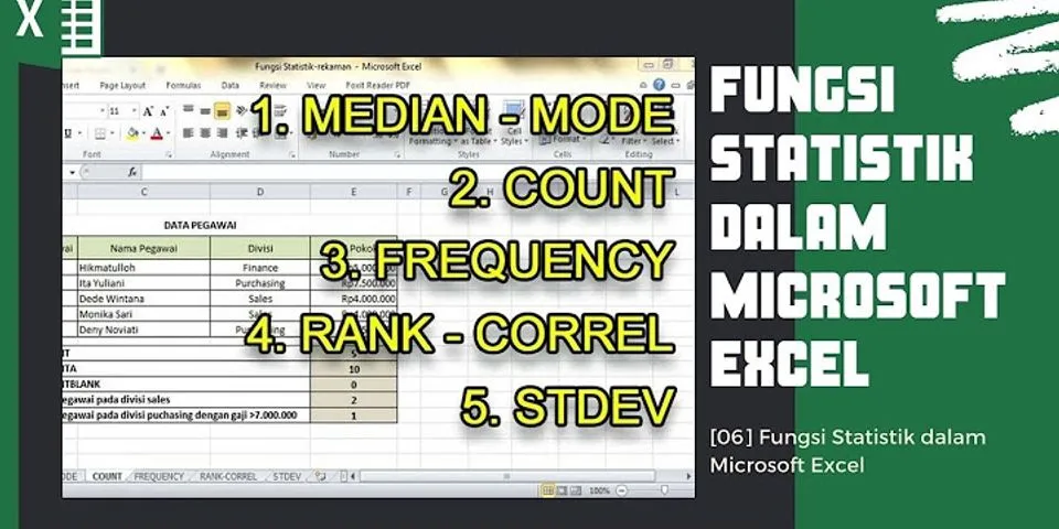 Apa yang dimaksud dengan fungsi statistik pada Microsoft Excel 2010?