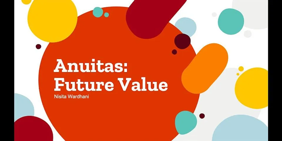 Apa yang dimaksud dengan future value