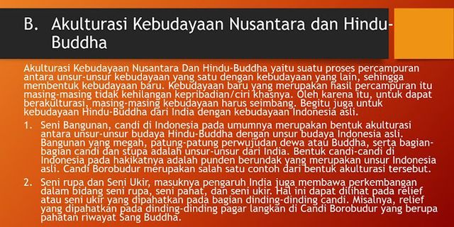 Bagaimana dampak akulturasi budaya Hindu dan Budha di Indonesia?