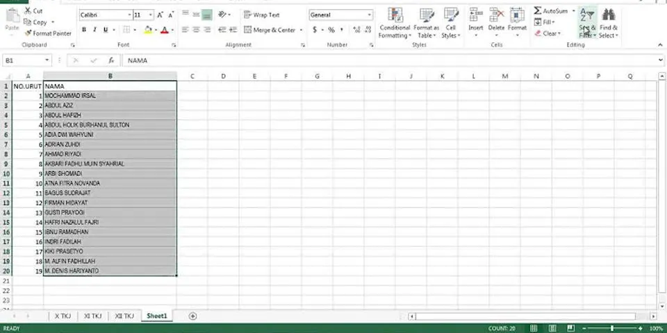 Bagaimana langkah langkah membuat filter pada ms Excel