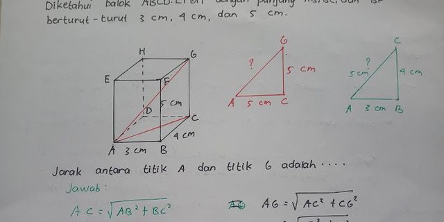 Balok ABCD.EFGH Mempunyai Ukuran AB = 8 Cm BC 4 Cm Dan CG 4 Cm Jarak ...