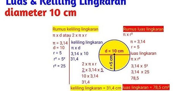 Berapa Luas Lingkaran Yang Memiliki Diameter 14 Cm