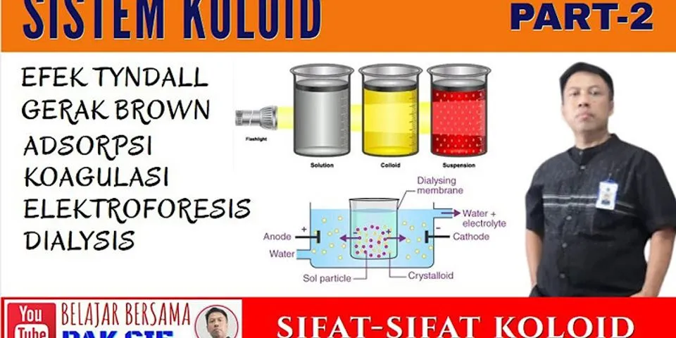 Berikut ini beberapa sifat koloid 1 Dialisis 2