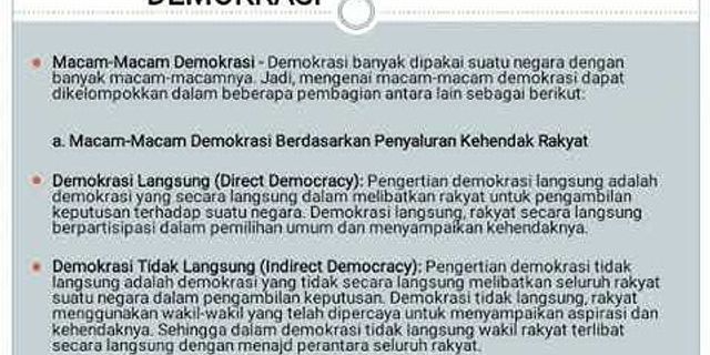 Berikut ini yang tidak termasuk prinsip-prinsip demokrasi Pancasila adalah