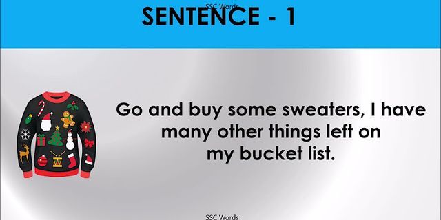Bucket list sentence