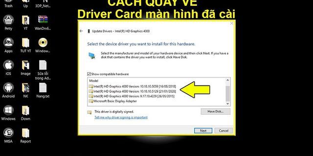 Cách cài đặt lại driver card màn hình