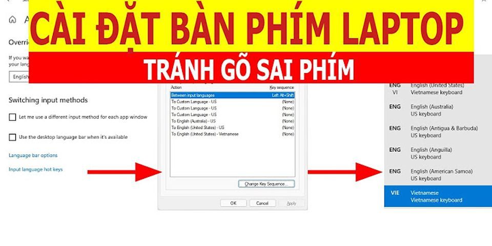 Cách cài đặt lại setting bàn phím laptop