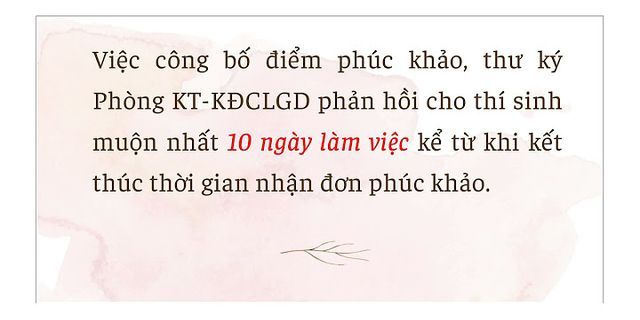 Cách phúc khảo bài thi vào lớp 10