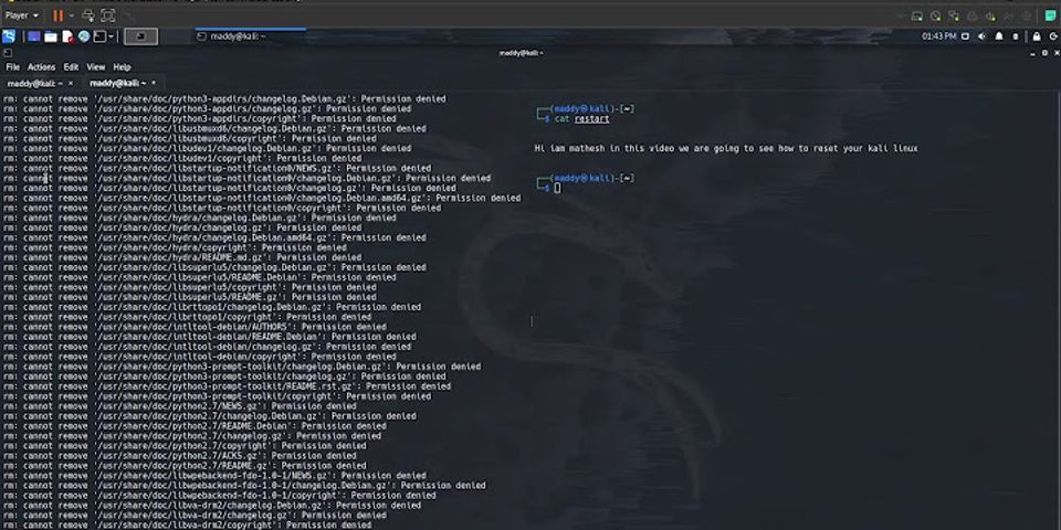 Cách reset Kali Linux