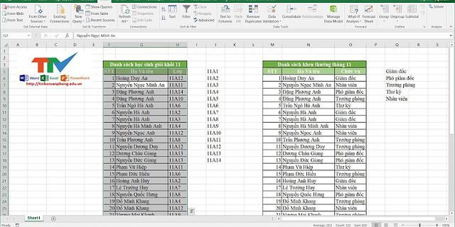 Cách sắp xếp danh sách trong Excel