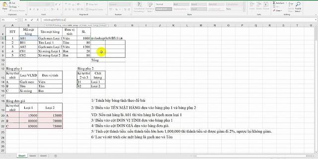Cách tính đơn giá loại 1 loại 2 trong Excel