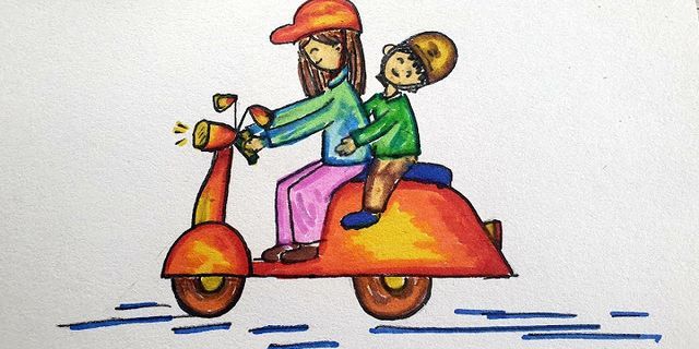 Cách vẽ người chạy xe máy