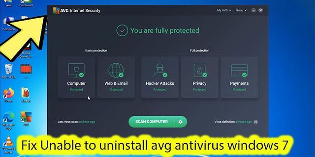 Cách xóa AVG Antivirus Free trên win 7