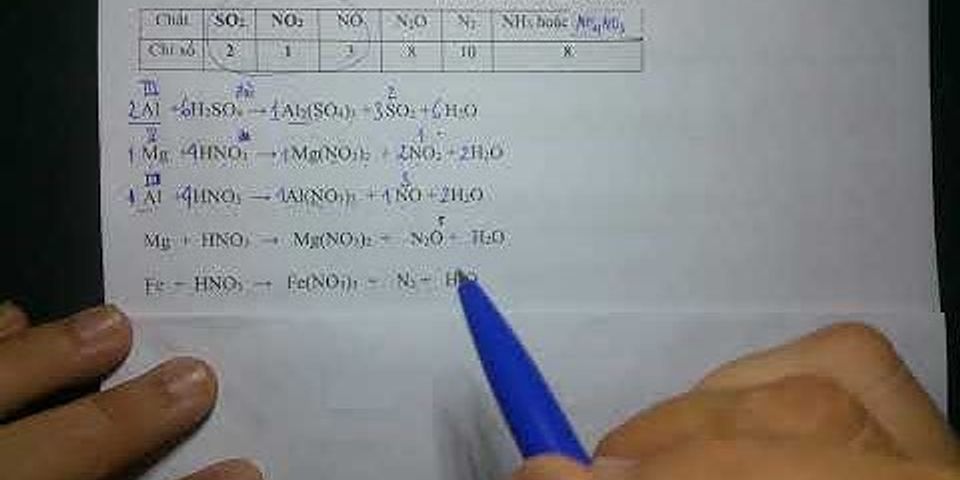Cân bằng các phản ứng sau theo phương pháp thăng bằng electron al + hno3