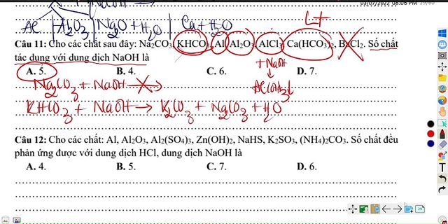 Cho phản ứng xảy ra trong dung dịch giữa các cặp chất sau NaOH HCl