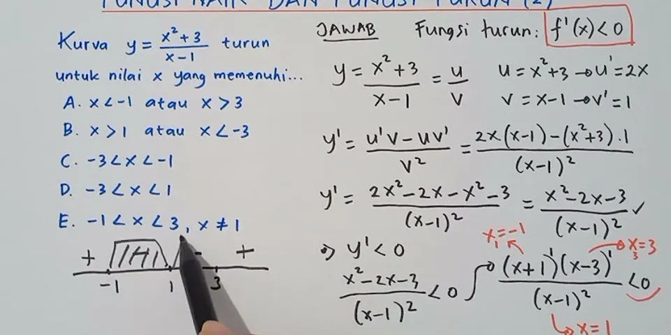 Contoh soal fungsi naik dan fungsi turun Matematika trigonometri