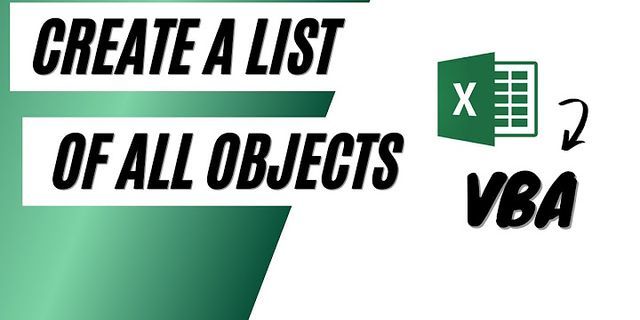 Create list object Excel
