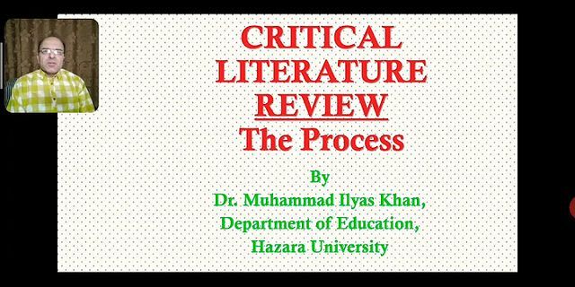 Critical literature review in research methodology