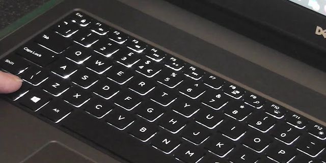 Dell laptop with red backlit keyboard