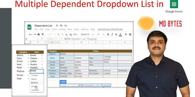 Dependent drop down list for entire column Google Sheets
