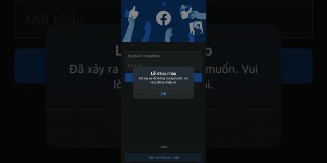 Facebook bị lỗi đăng nhập không mong muốn IOS