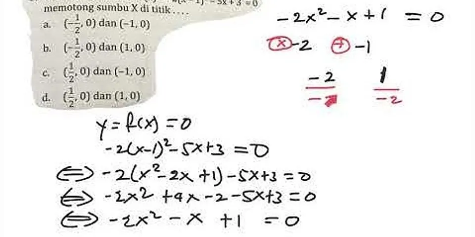 Fungsi kuadrat f(x x2 x 12 memotong sumbu X di titik)