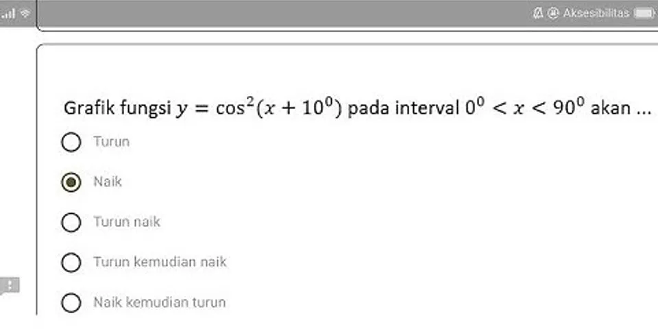 Grafik fungsi f(x) = cos 2 (x + 10°) pada interval 0° x 90° akan