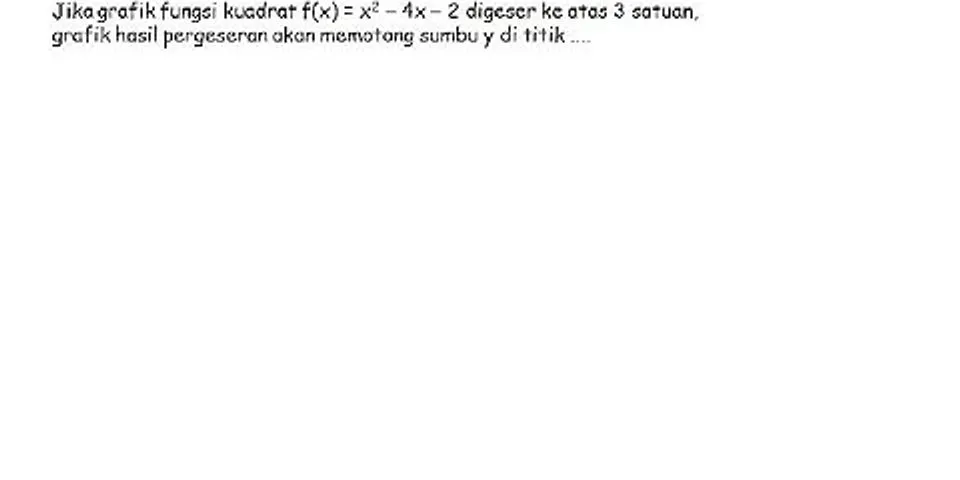 Grafik fungsi kuadrat f(x x² 4x yang benar adalah)
