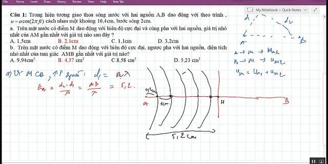 Hai nguồn sóng kết hợp A và B cách nhau 11cm