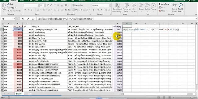 Hàm kiểm tra dữ liệu giống nhau trong Excel