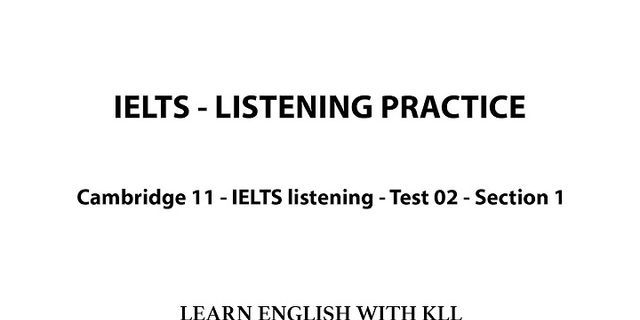 IELTS Listening section 1 2
