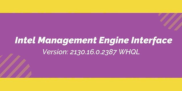 Intel r management engine components là gì