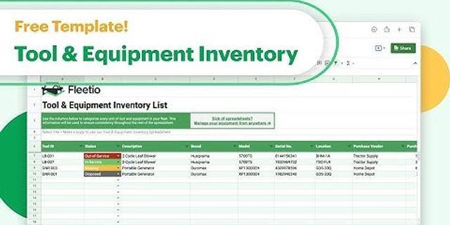 Inventory Checklist Template Excel free