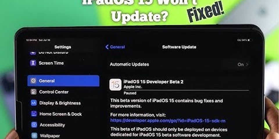IPad không cập nhật được iOS 15