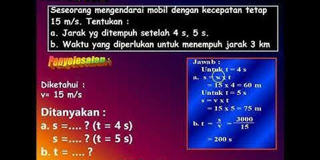 Jarak yang ditempuh pada grafik di bawah dengan waktu 4 sekon adalah